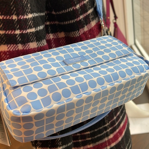 Kate Spade Noel Jacquard Convertible Crossbody Canvas XBody Shoulder 
Astral Blu - Picture 14 of 16